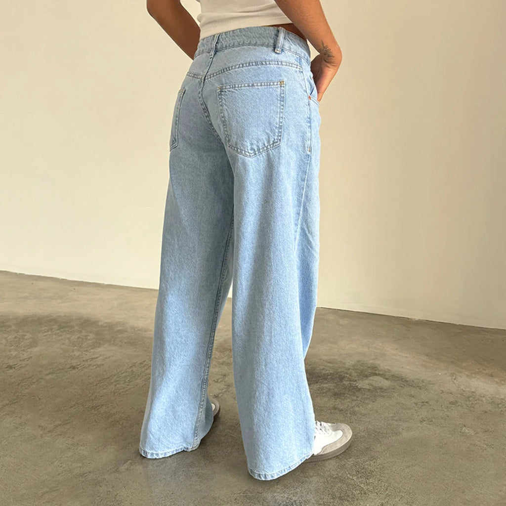 Low-Rise Ripped Boyfriend Flare Jeans