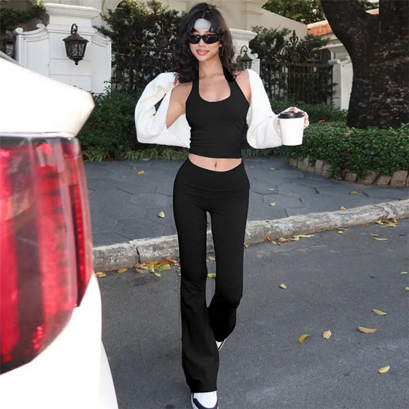 Solid Y2K Aesthetic Co-Ord Set