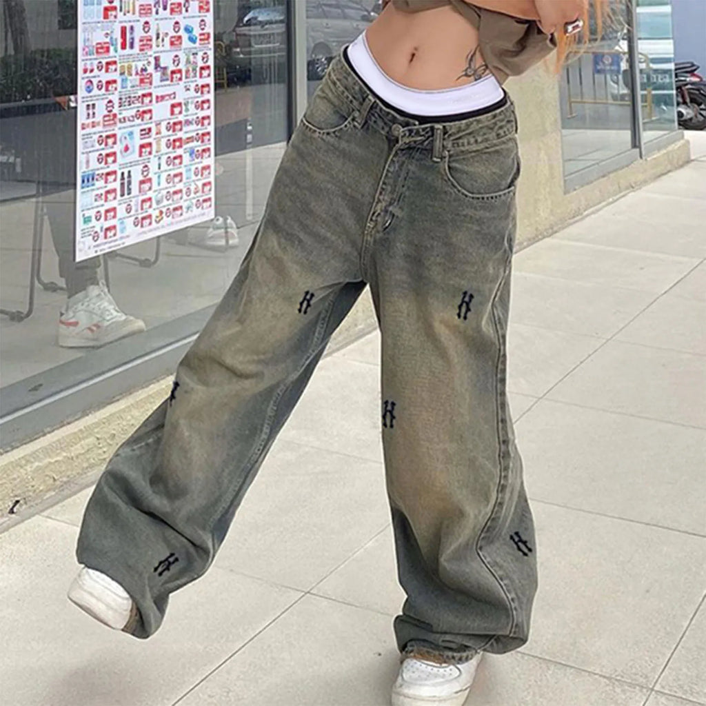 Vintage Y2K Low-Rise Distressed Jeans