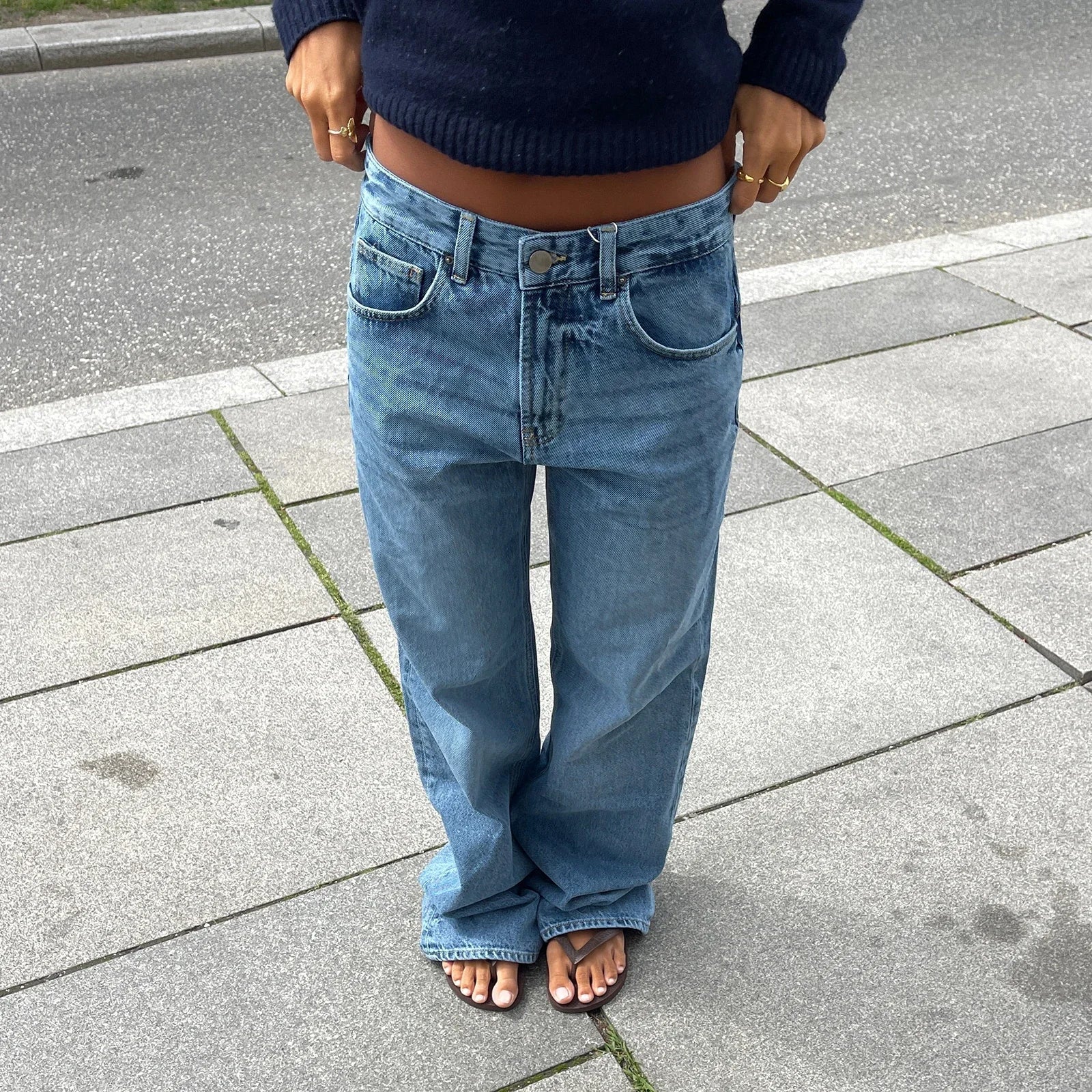 Star Pattern Loose Boyfriend Jeans