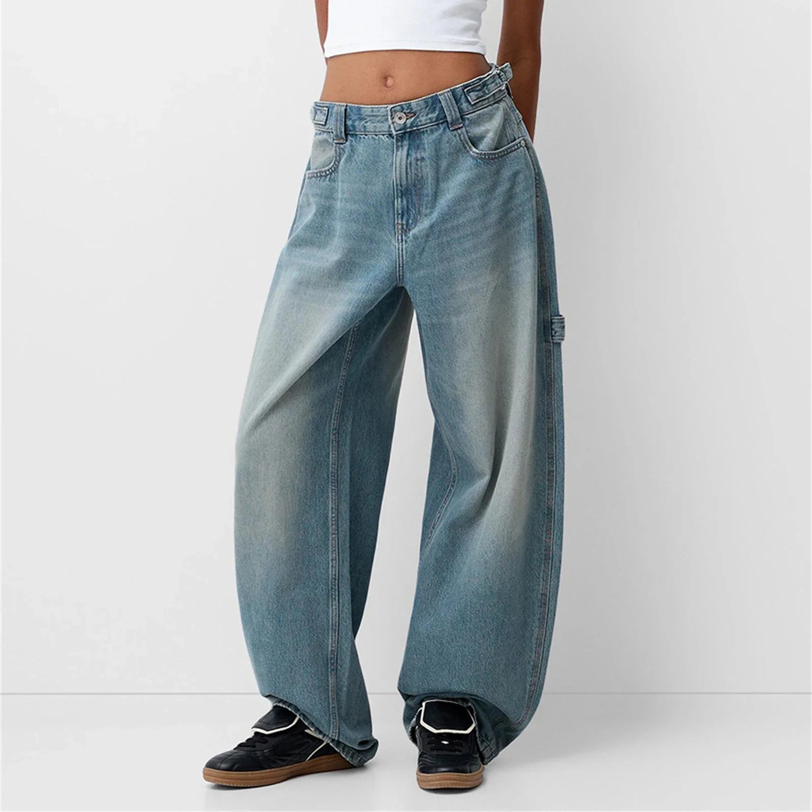 Vintage Hip Hop Wide-Leg Jeans