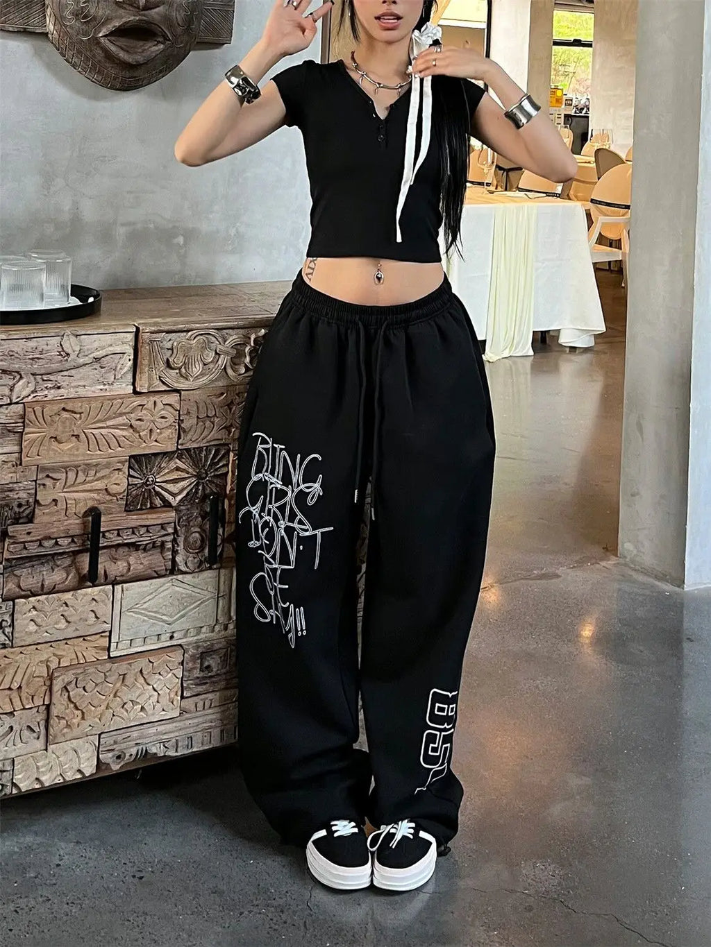 Oversized Black Baggy Sweatpants