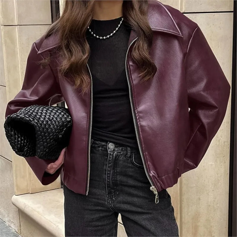 Burgundy Leather Jacket