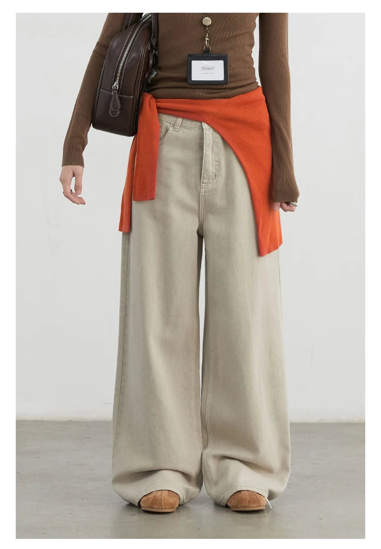 Women Loose Fit Cotton Straight-Leg Pants