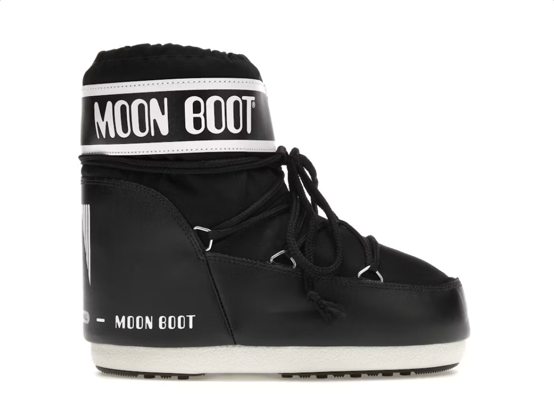 Moon Boot Icon Low Nylon Boot Black White