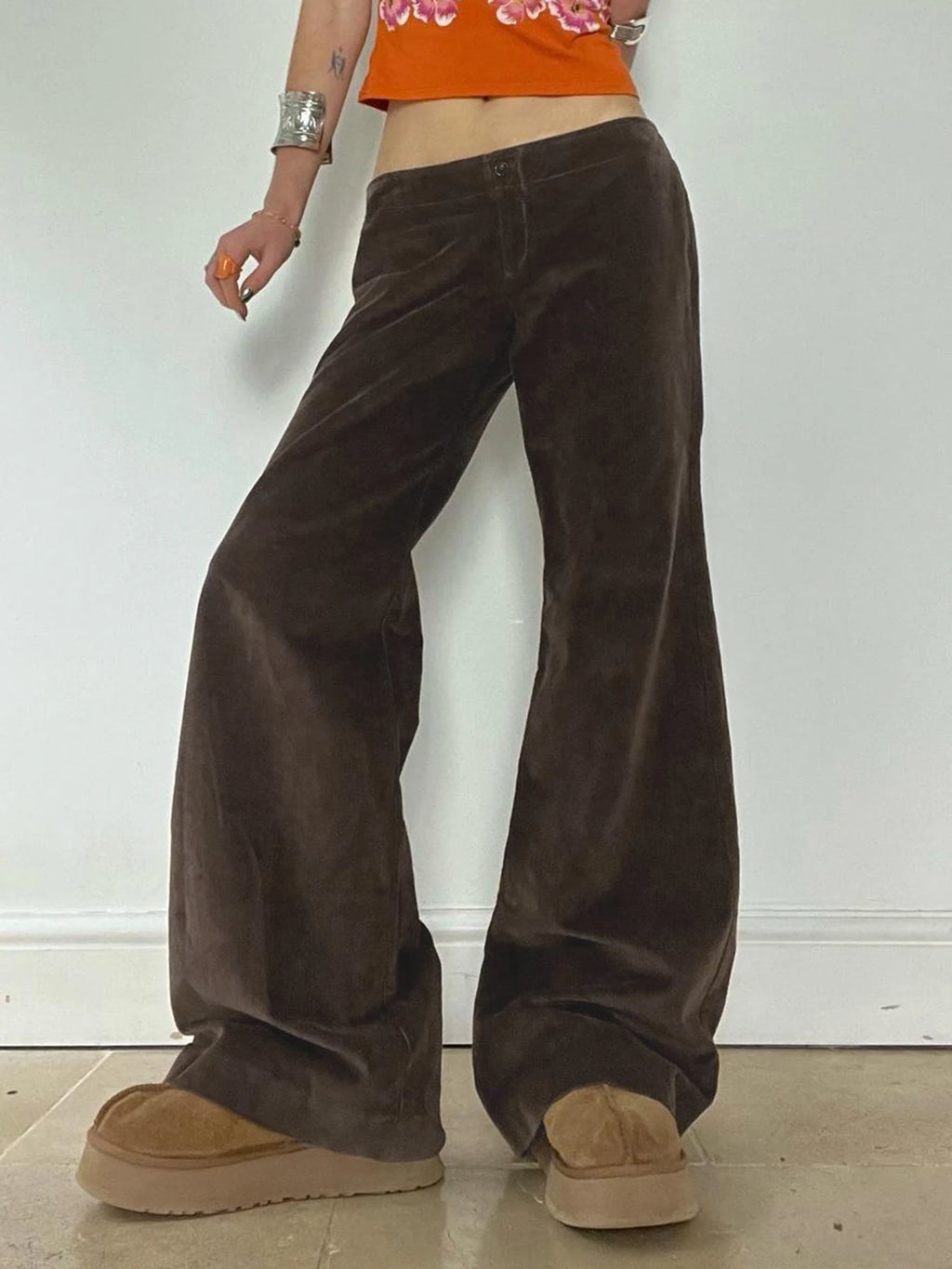 Y2K Corduroy Low-Waist Flare Pants
