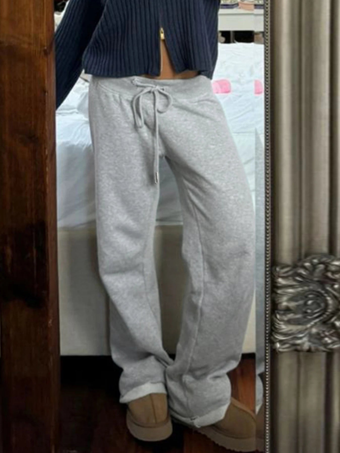 High-Waist Drawstring Sweatpants
