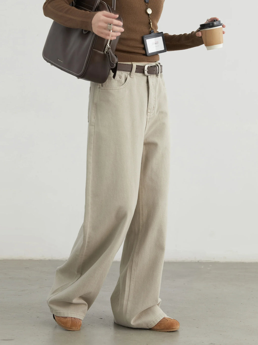 Women Loose Fit Cotton Straight-Leg Pants