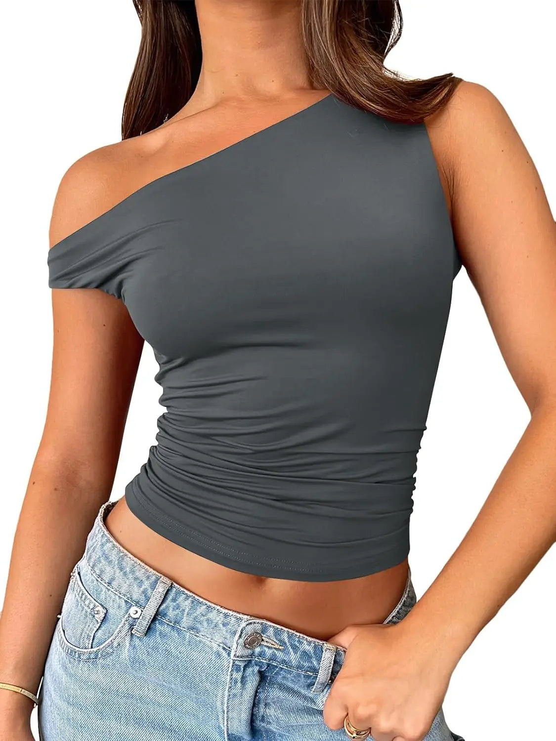 Trendy Queen Off-Shoulder Sleeveless Crop Top