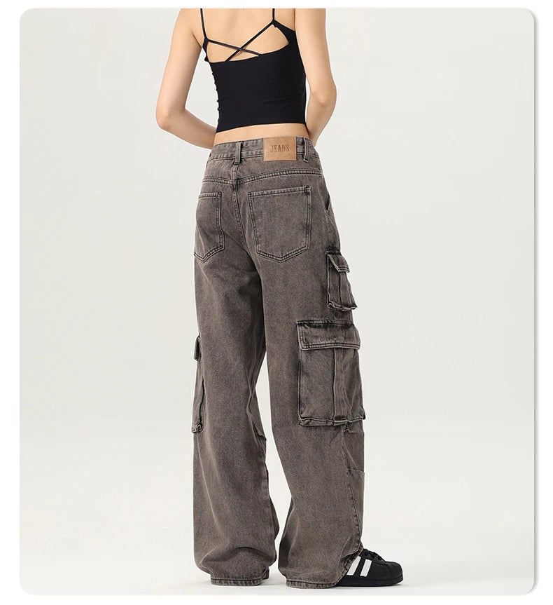 Spring & Autumn Women Cargo Jeans