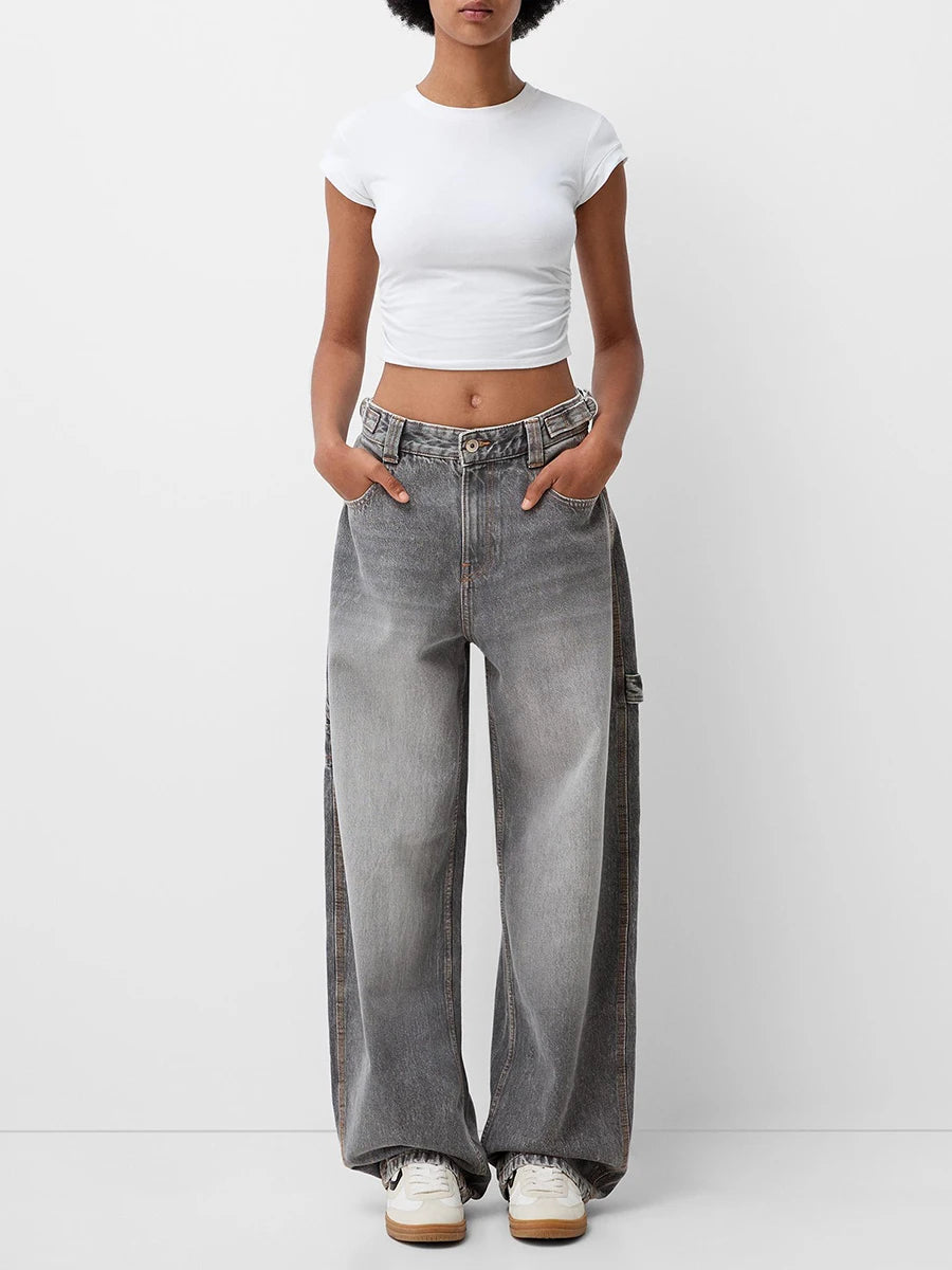 Vintage Hip Hop Wide-Leg Jeans