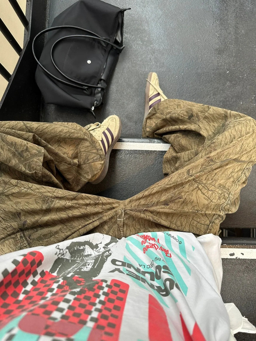 Leaf Pattern Cargo Pants