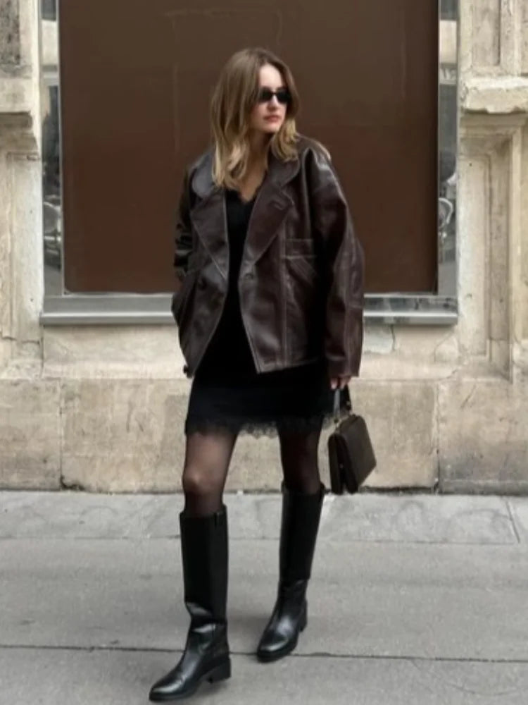 Vintage Oversized Leather Jacket