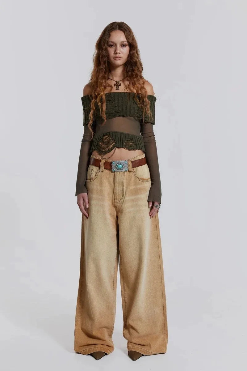 Jaded London  Mid-Waist Straight Leg Jeans