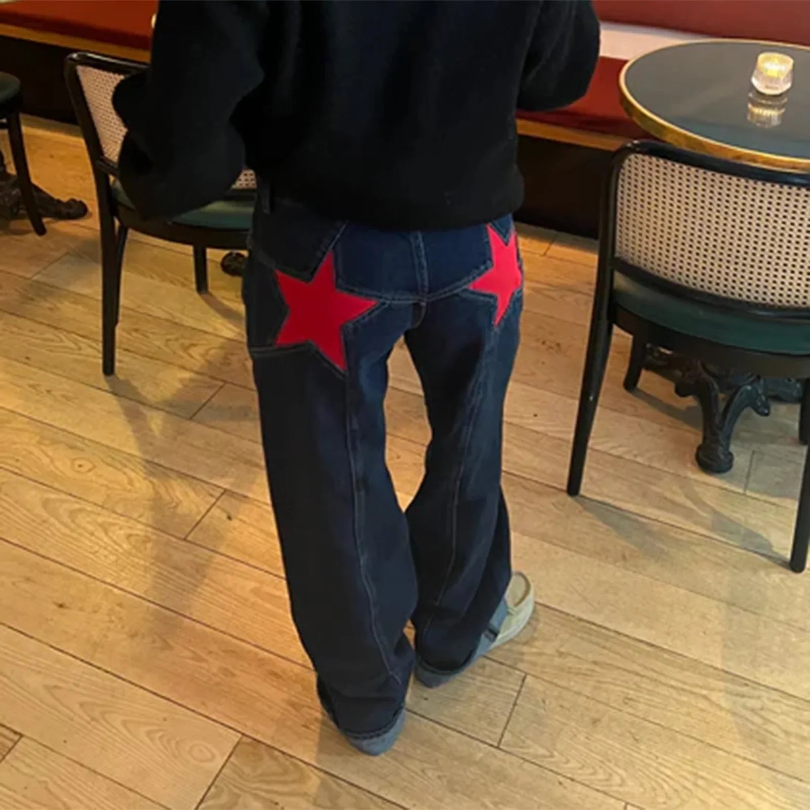 Star Pattern Loose Boyfriend Jeans