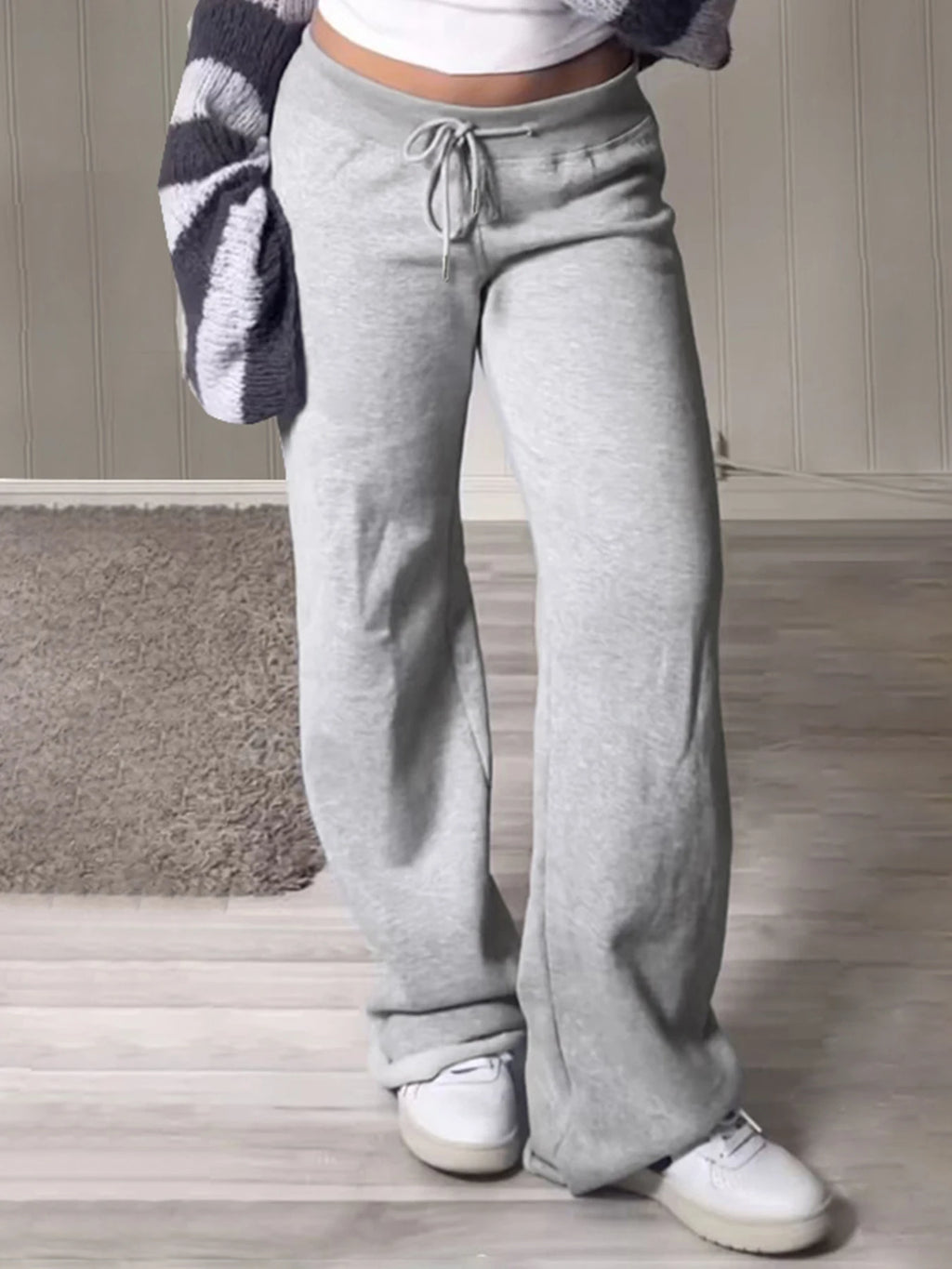 High-Waist Drawstring Sweatpants