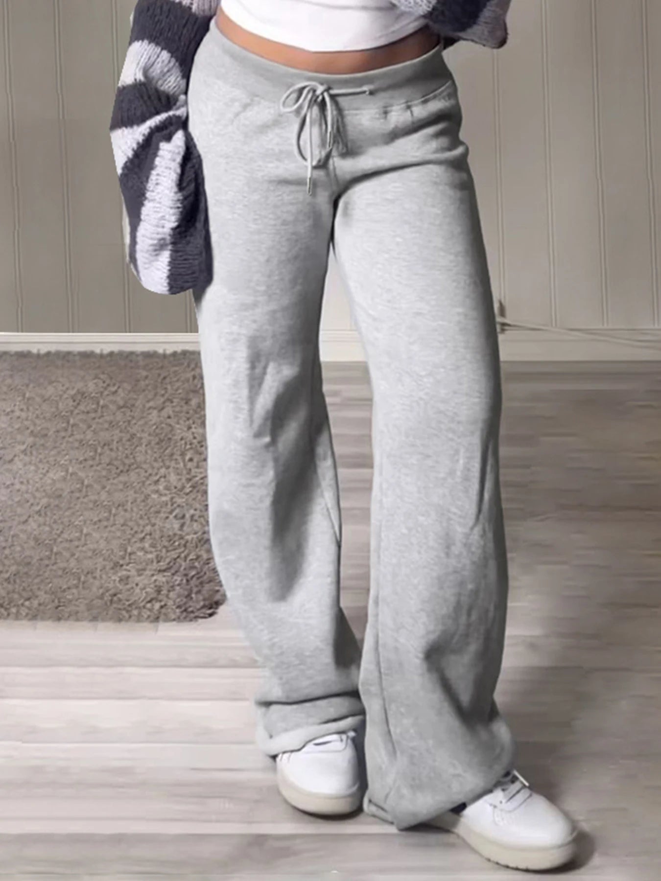 High-Waist Drawstring Sweatpants
