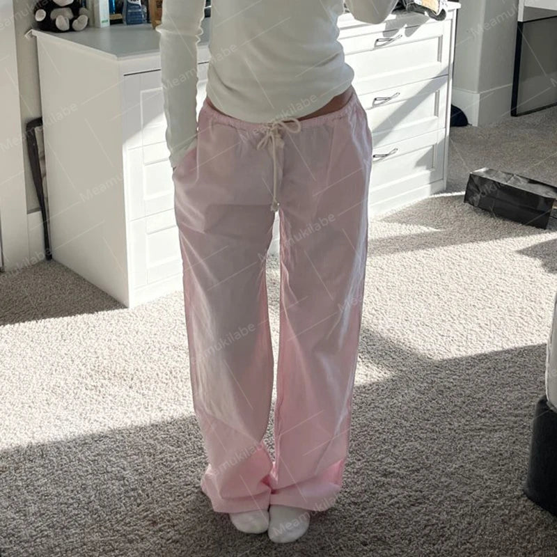 Comfy Tie-Up Waist Wide-Leg Lounge Pants